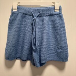 Saturday Sunday Anthropologie Blue Knit Lounge Sweater Shorts Womens Size Small